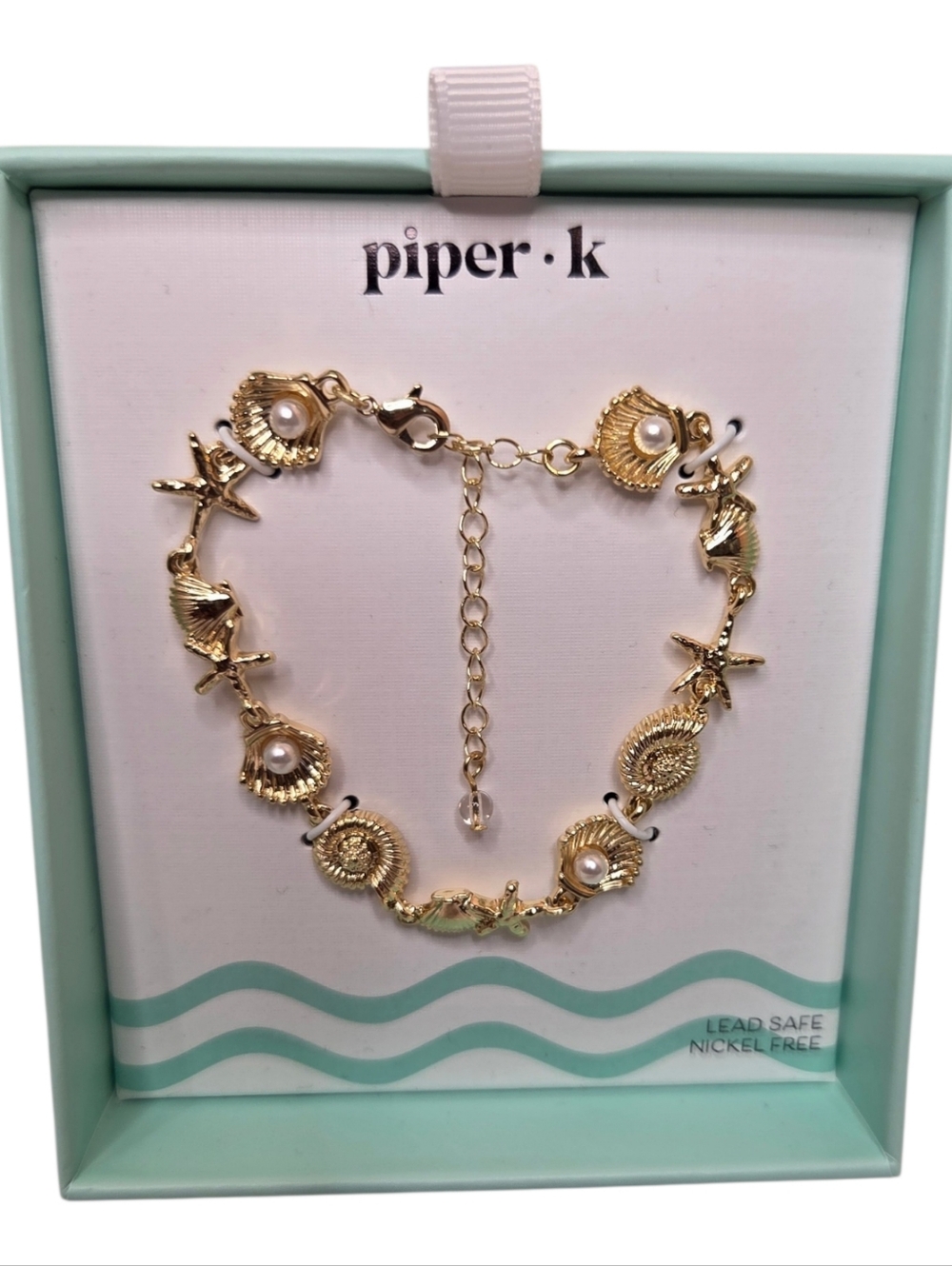 💛▪️Piper K ▪️Gold Shell & Pearl Charm Bracelet